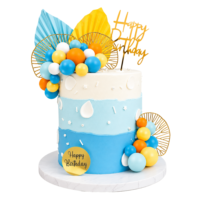 Birthday Cake Topper Deco Kit 30pc - Ocean Breeze