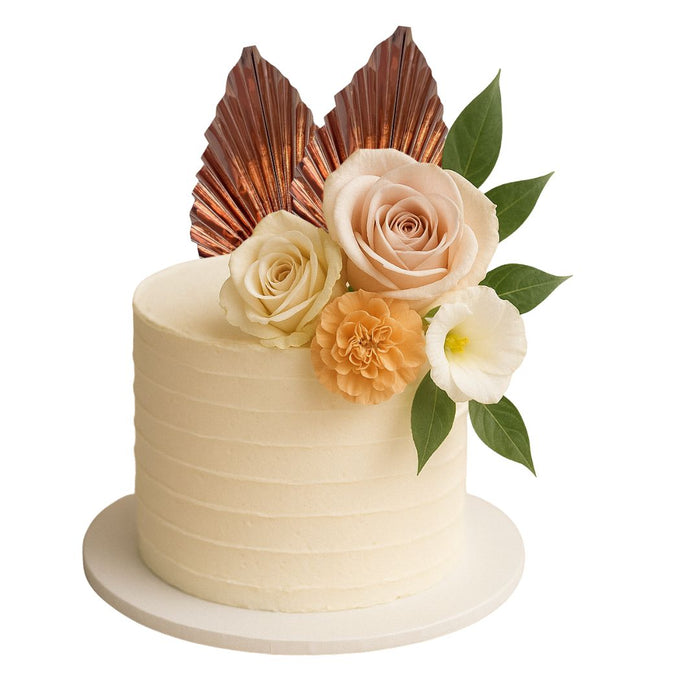 Paper Fan Cake Topper 2pc - Metallic Rose Gold