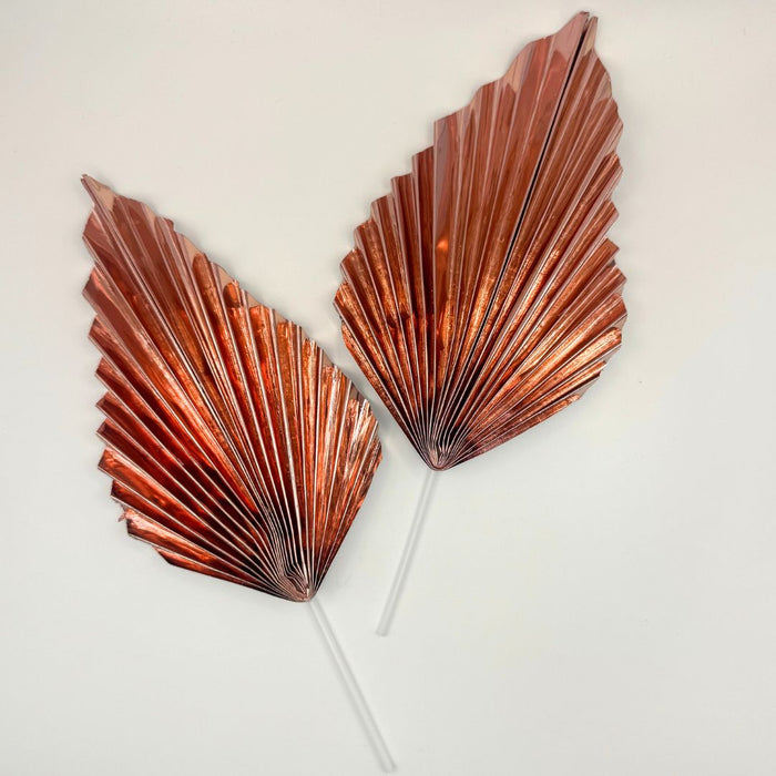 Paper Fan Cake Topper 2pc - Metallic Rose Gold
