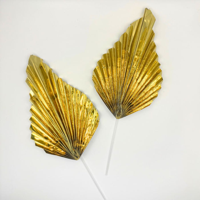 Paper Fan Cake Topper 2pc - Metallic Gold