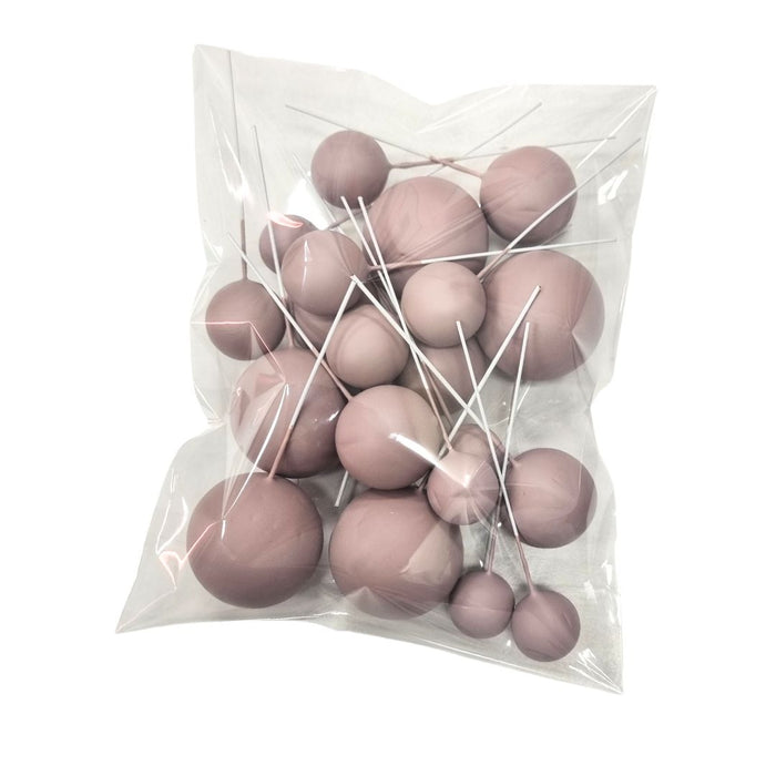Cake Ball Toppers 20pc Mixed Sizes - Mauve
