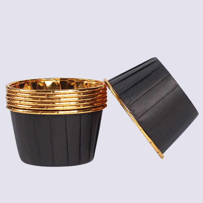 Foil Baking Cup 50pk - Black & Gold