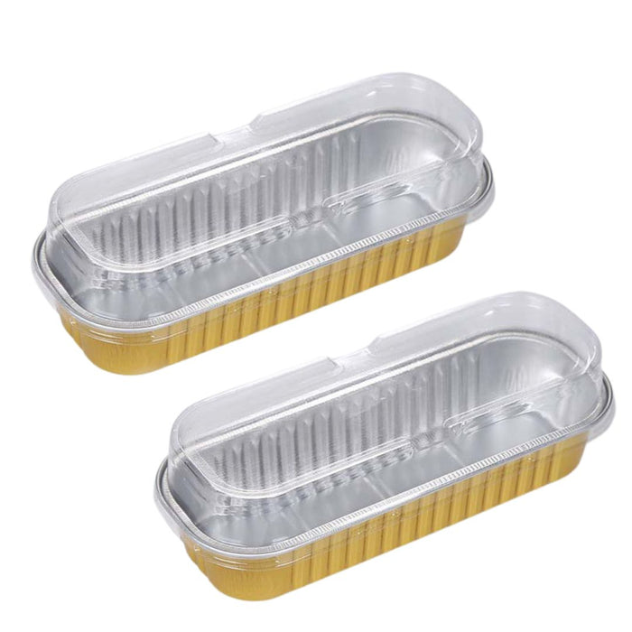 Rectangle Foil Baking Cup with Lid 10pk - Gold