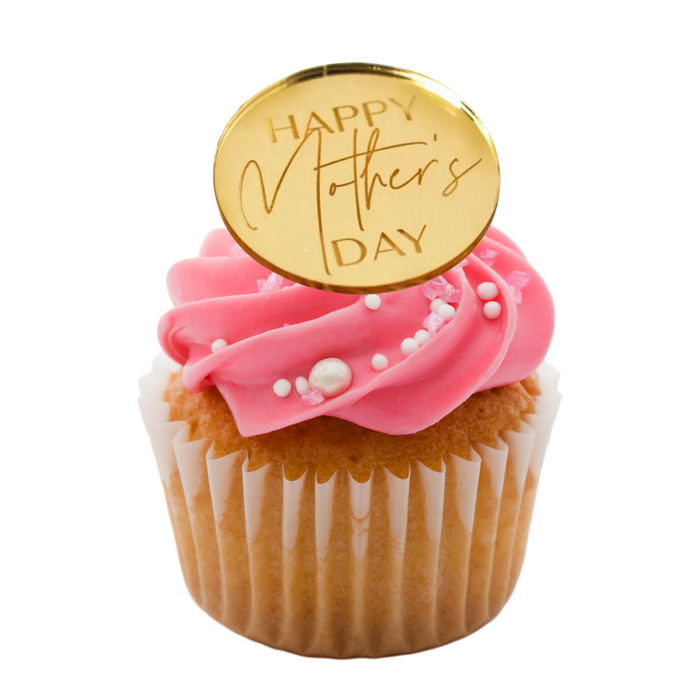 Mother's Day Acrylic Disc Toppers - Gold - 6pk