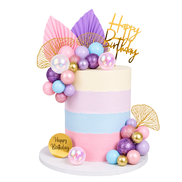 Birthday Cake Topper Deco Kit 30pc - Pastel Dreams