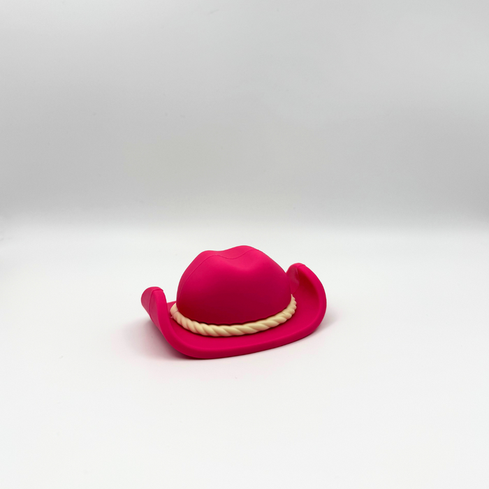Cake Topper Figurine - Pink Cowboy Hat