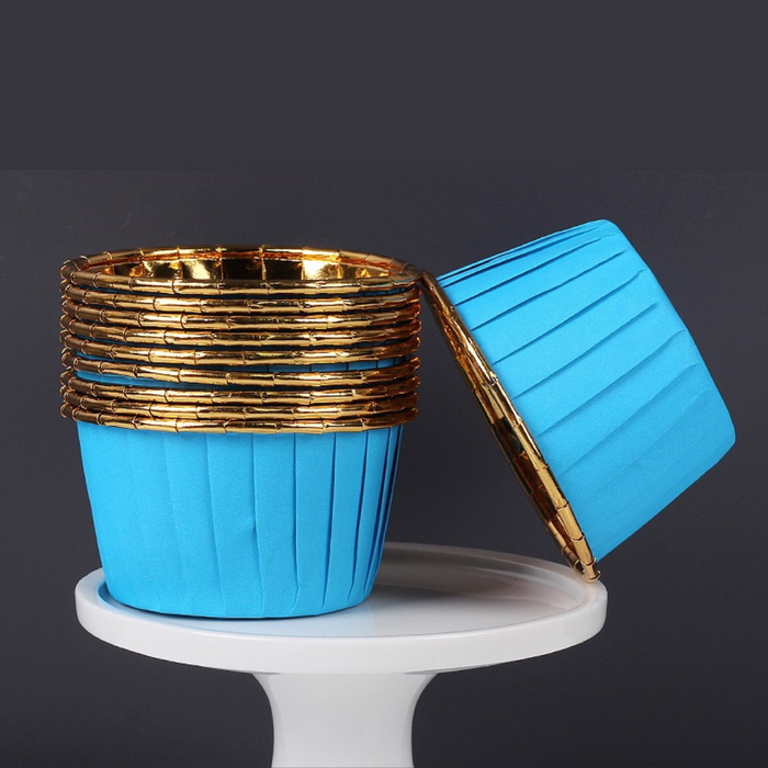 Foil Baking Cup 50pk - Blue & Gold