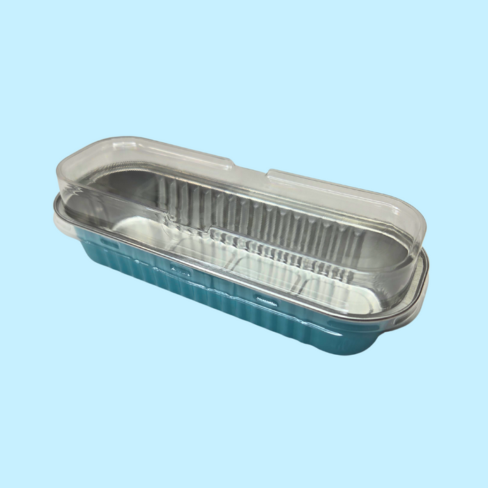 Rectangle Foil Baking Cup with Lid 10pk - Blue