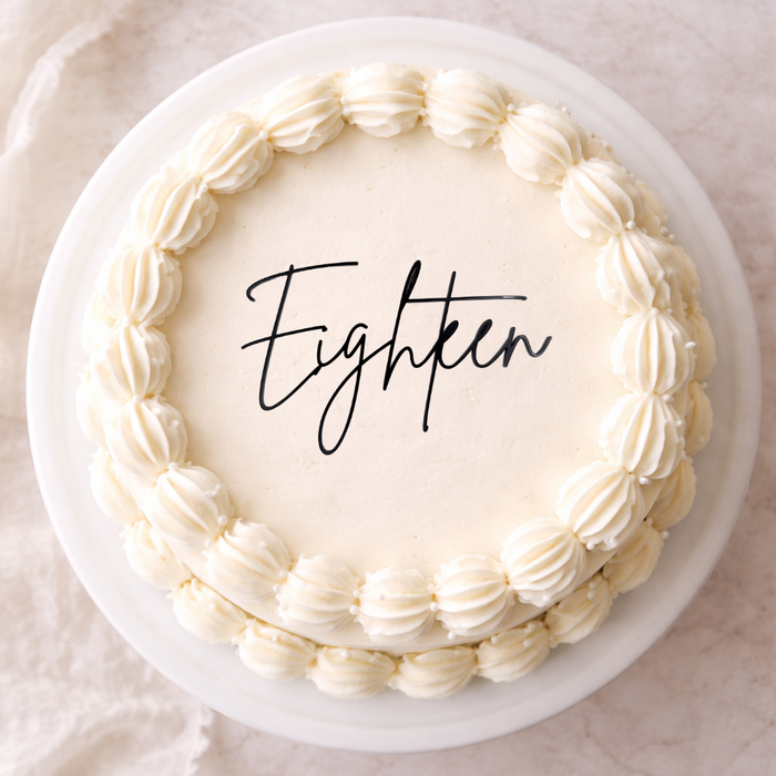 Eighteen Black Acrylic Cake Charm