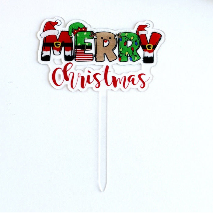 Merry Christmas Acrylic Cake Topper
