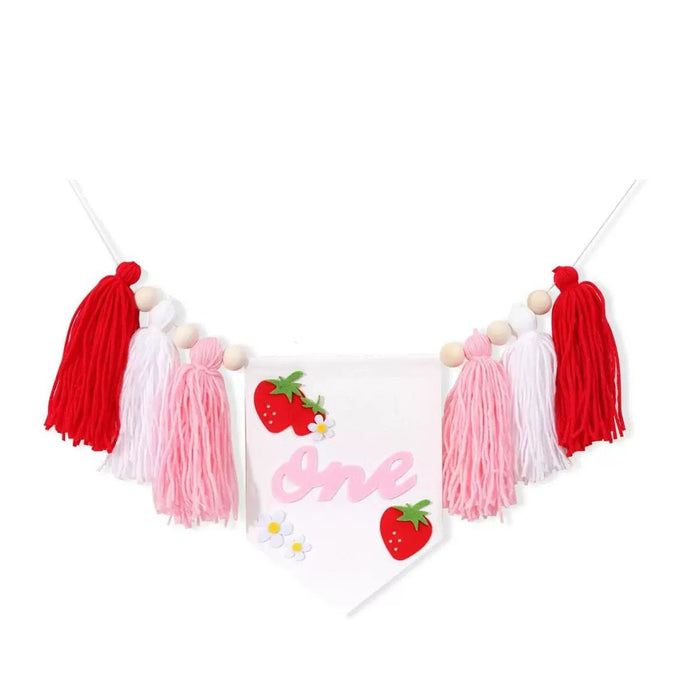 Strawberry Birthday One Fabric Banner Set