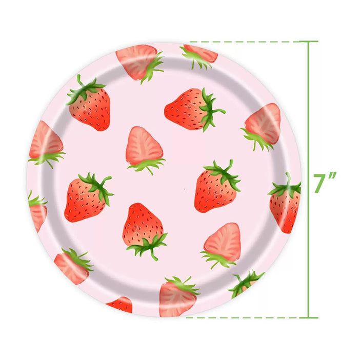 Strawberry Birthday 7inch Round Plates - 10pk