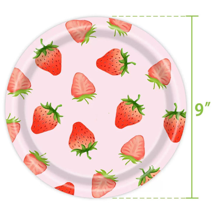 Strawberry Birthday 9inch Round Plates - 10pk