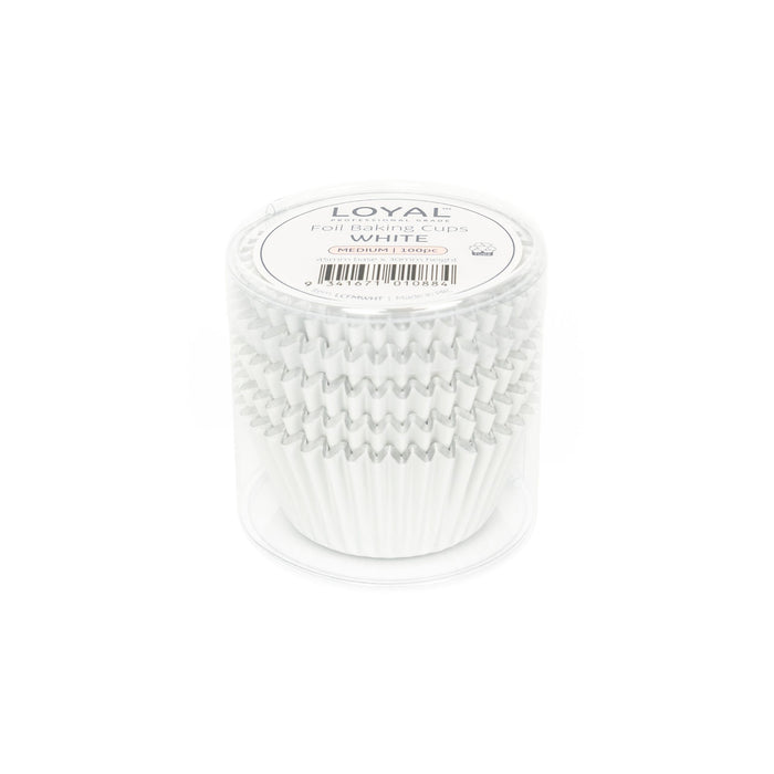 LOYAL Foil Baking Cups White - Medium (100pc)