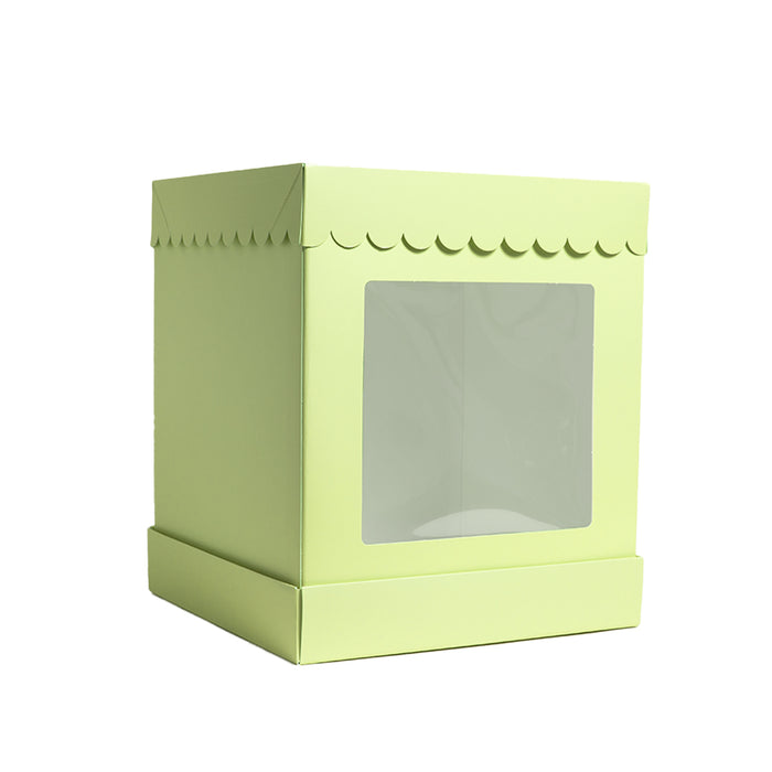 10" x 10" x 12" Tall Scalloped Cake Box - PASTEL GREEN