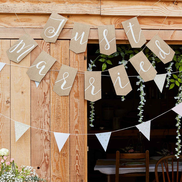 Just Married Hessian Bunting Banner