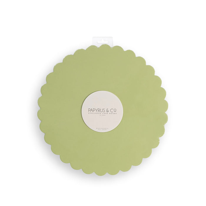 10" Scalloped Cake Board - GREEN
