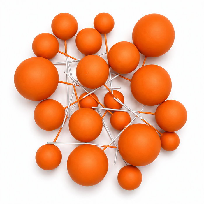 Cake Ball Toppers 20pc Mixed Sizes - Orange