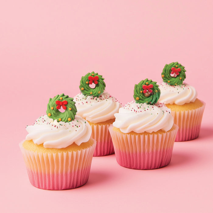 SPRINKS Icing Decorations - CHRISTMAS WREATHS (8 pieces)