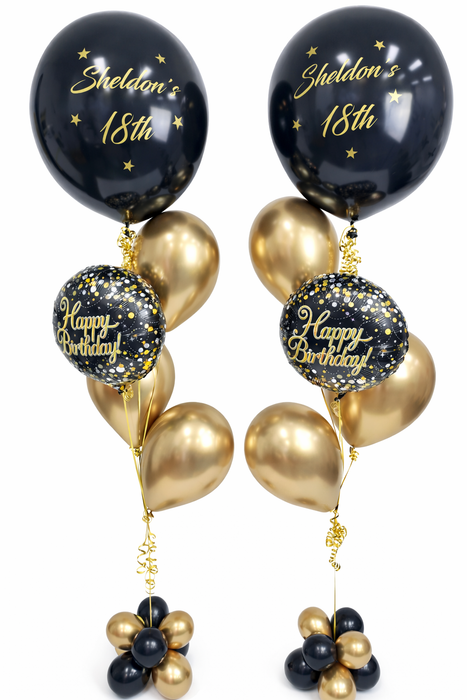 Personalised 60cm Black & Gold Bouquet