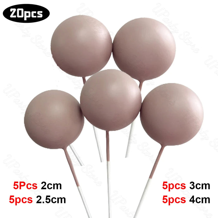 Cake Ball Toppers 20pc Mixed Sizes - Mauve