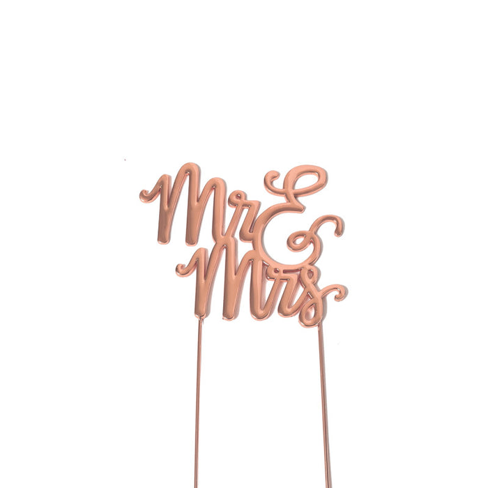 ROSE GOLD Plated Cake Topper - MR & MRS