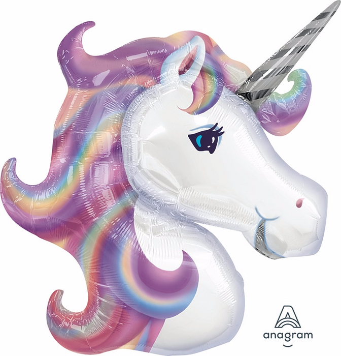 Pastel Unicorn Head Supershape Foil Balloon