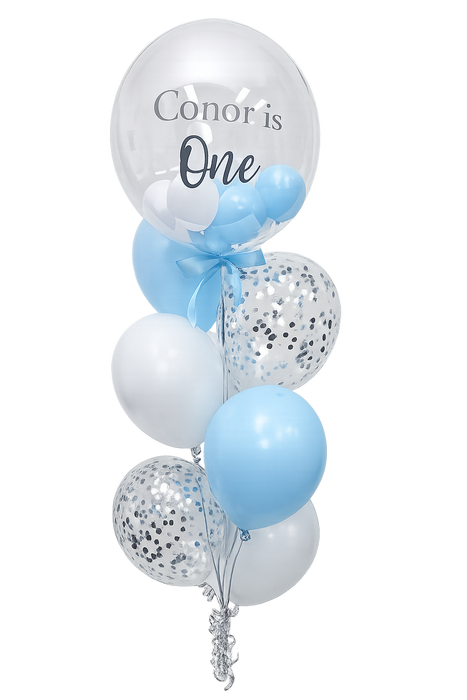Personalised 61cm Bubble Bouquet with Mini Balloons