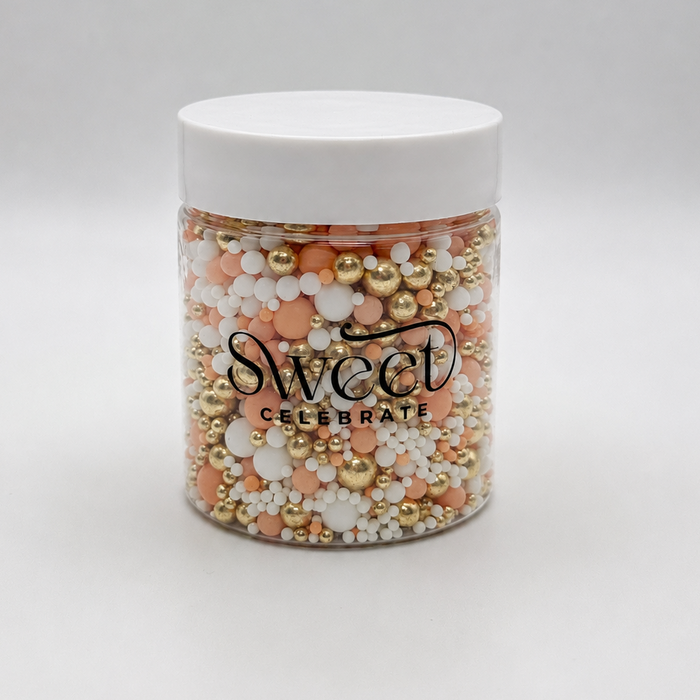 Peach & Gold Luxe Mix Sprinkles 100g - Sweet Celebrate