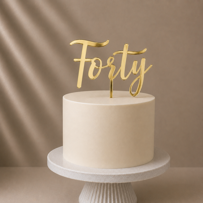 Forty Acrylic Cake Topper