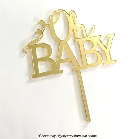 Oh Baby Gold Acrylic Cake Topper | Cake Craft
