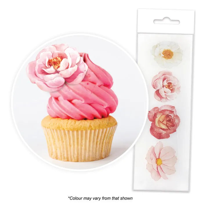 Assorted Wafer Cupcake Wafer Toppers 16pcs