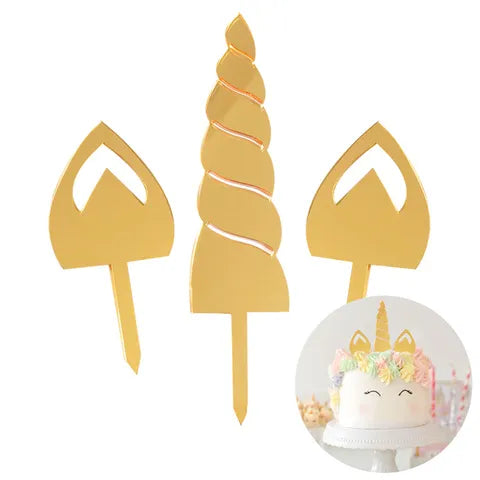 Unicorn Gold Mirror Acrylic Cake Topper | Cake Craft