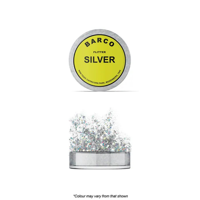 Barco Flitter Glitter Non Toxic 10ml - Silver Hologram