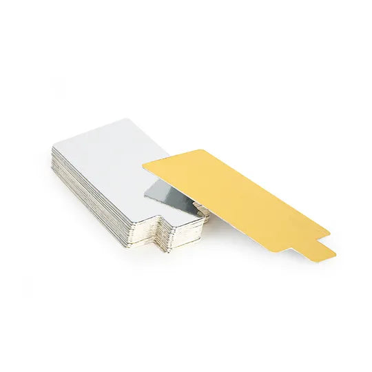 MONDO Compressed Double-Sided Gold/Silver Dessert Cake Slip Rectangle - Pack 25