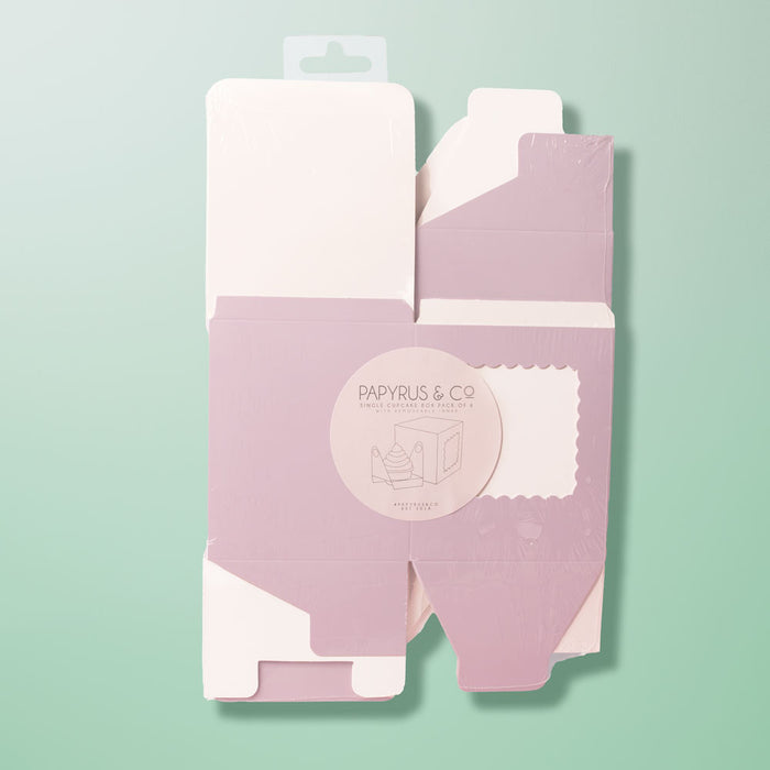 Scalloped Single Cupcake Box (Pack of 6) - LILAC