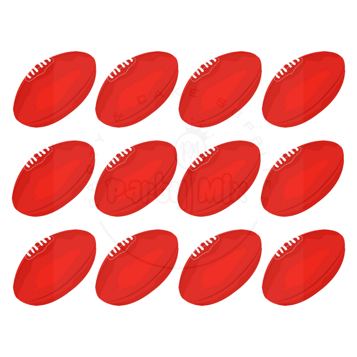 Footy Edible Sugar Paper Cupcake Toppers – 12 Pack