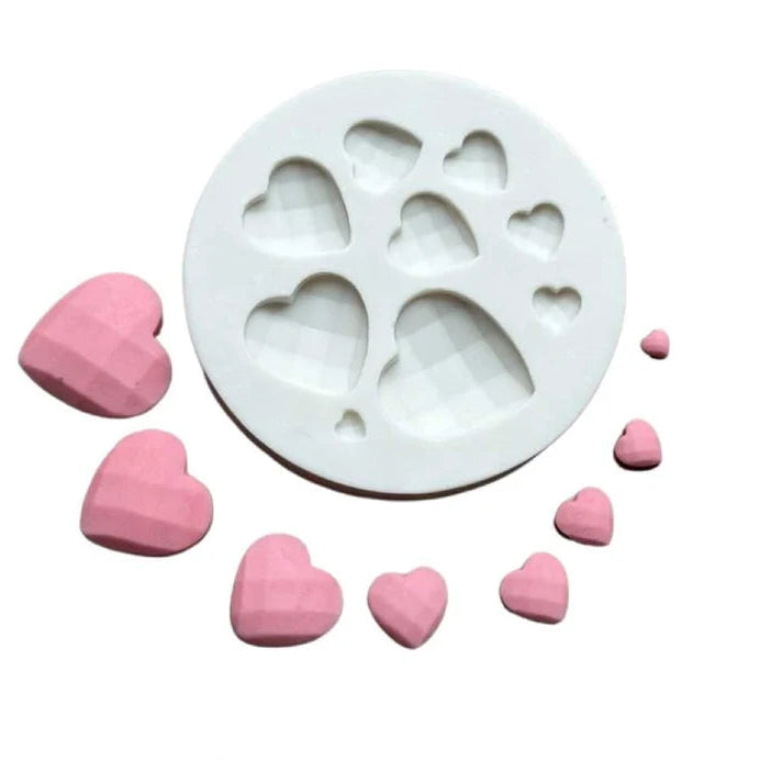 Patterned Hearts Silicone Mould