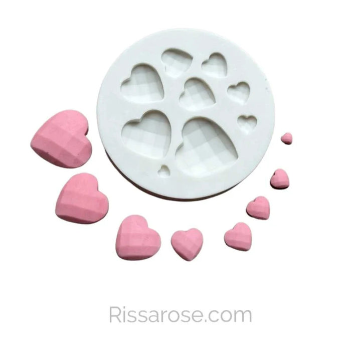 Patterned Hearts Silicone Mould
