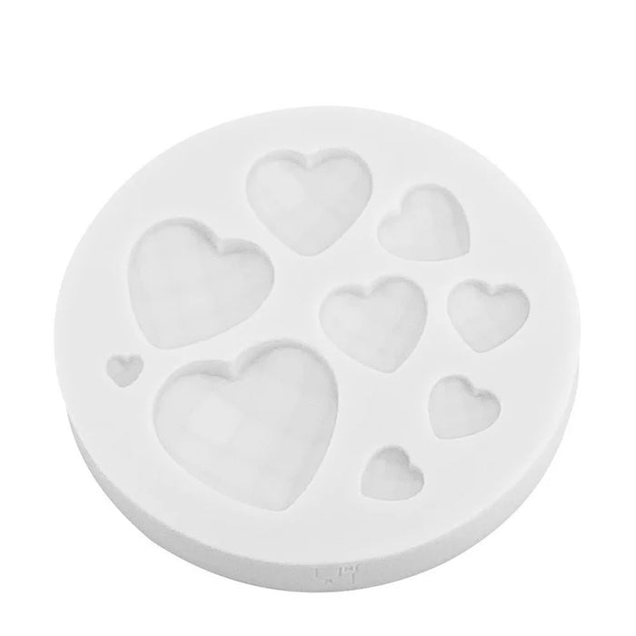 Patterned Hearts Silicone Mould
