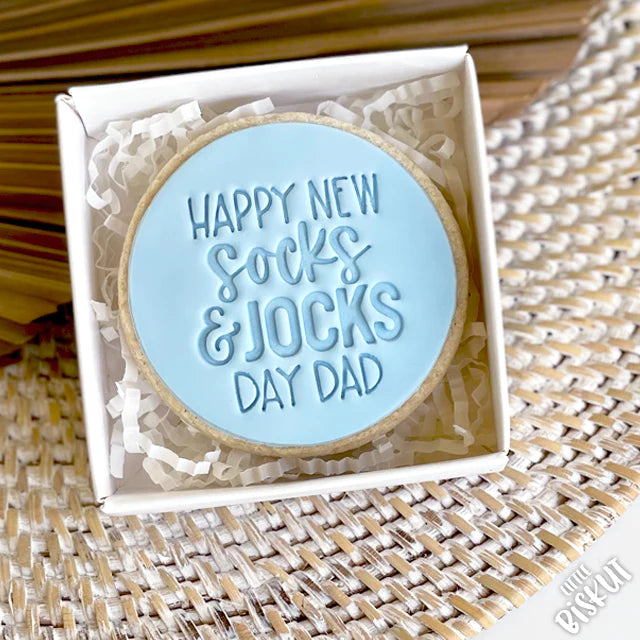 Happy New Socks & Jocks Day Dad Embosser (Little Biskut) 60mm