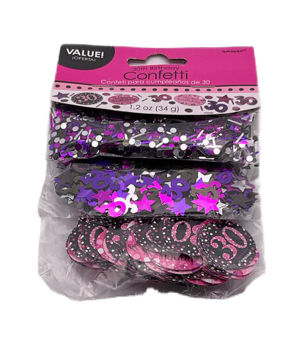 Pink Celebration 30th Birthday Confetti