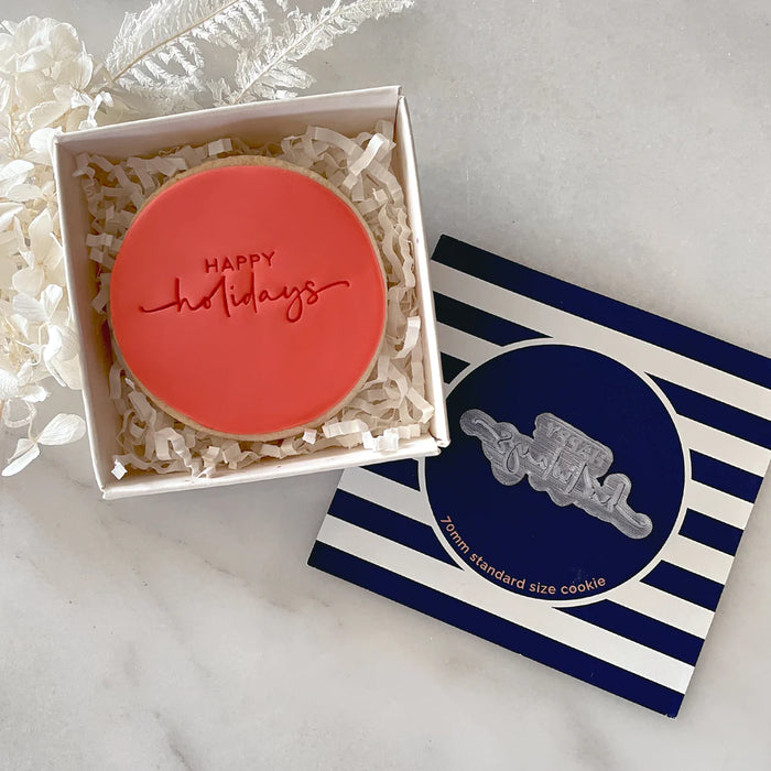 Happy Holidays Tiny Text Stamp (Little Biskut)