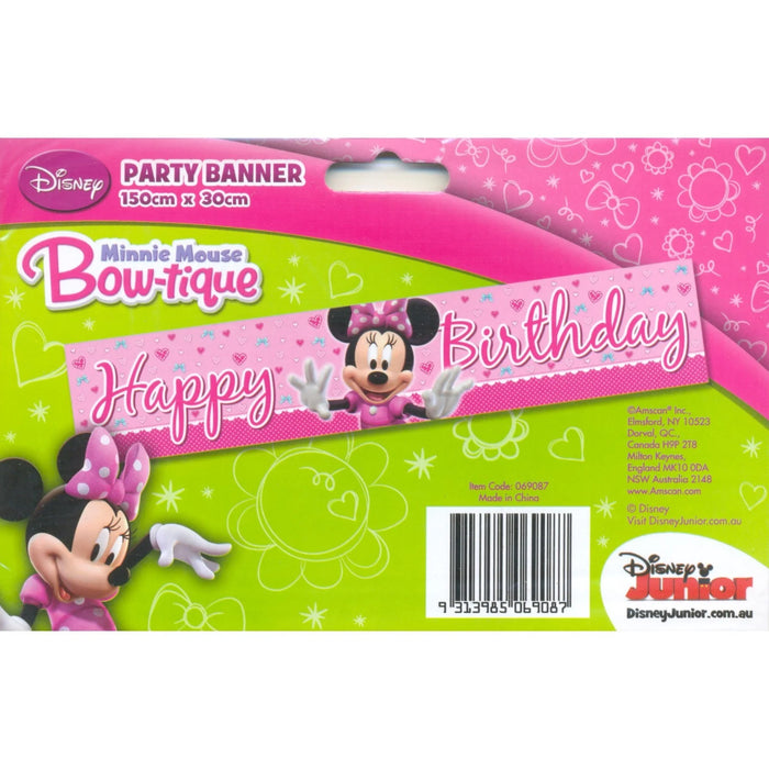 Minnie Mouse Birthday Banner Party 1.5m