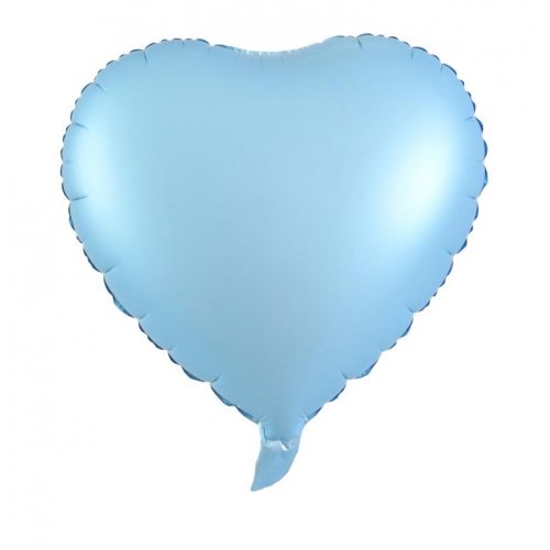 Matt Pastel Blue Heart Shaped Foil Balloon