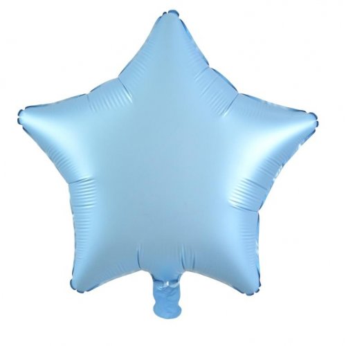 Matte Pastel Blue Star Shaped Foil Balloon