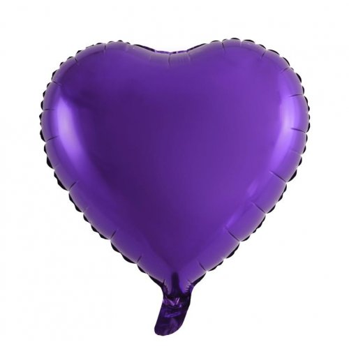 45cm Dark Purple Heart Shaped Foil Balloon