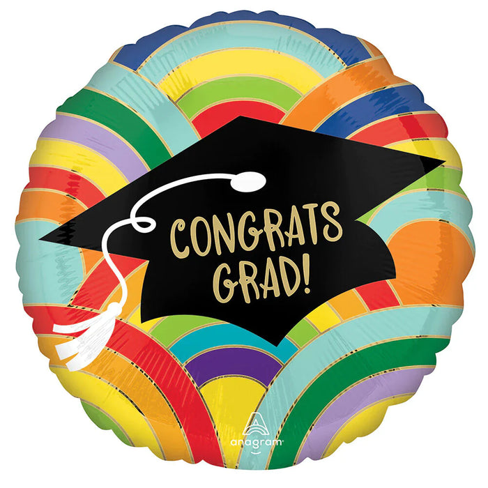 18inch Foil - Rainbow Graduation