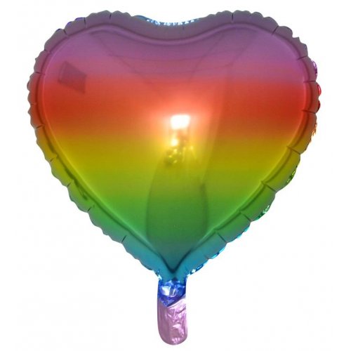 45cm Rainbow Heart Shaped Foil Balloon