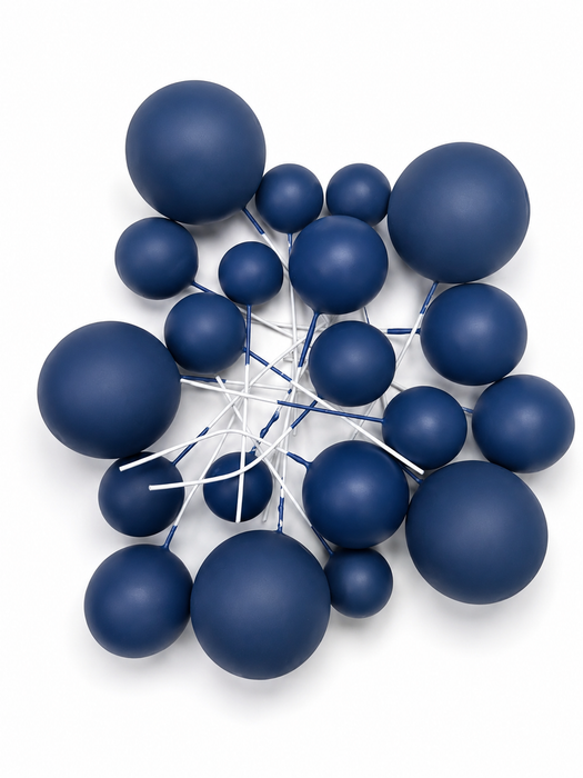 Cake Ball Toppers 20pc Mixed Sizes - Dark Blue
